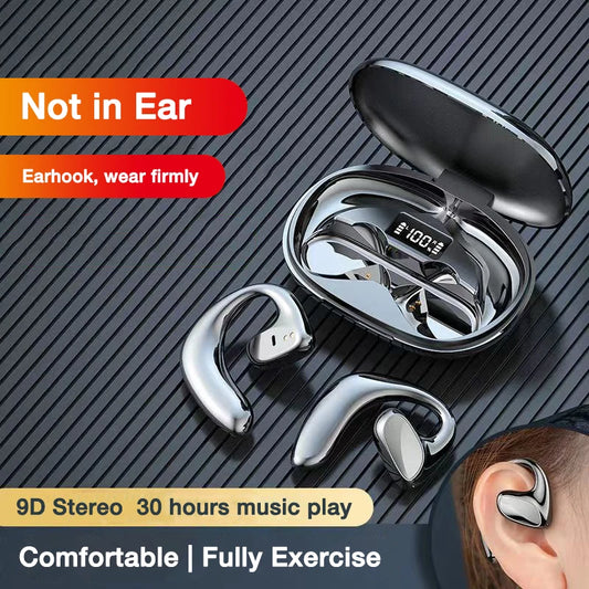 EARDECO Bluetooth Noise Reduction Sports 5.1 Wireless Earphones with Mic Ear Hooks Headsets Earbuds Air Conduction