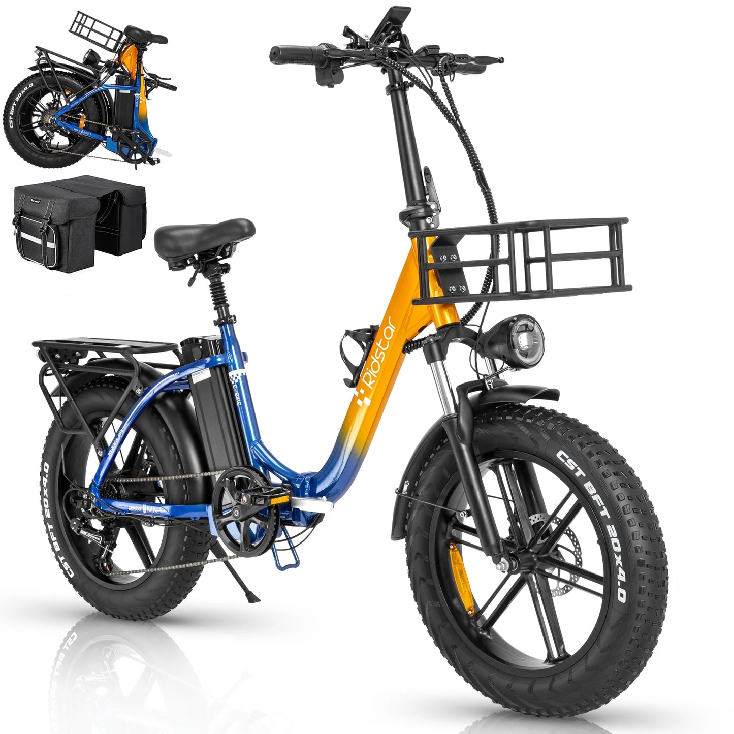 Folding Electric Bike for Adults, 1000W 30MPH, 50 Miles, 48V 15Ah Removable Battery, 20" Fat Tire City Commuter Foldable EBike for Women, Step-Thru Electric Bicycle