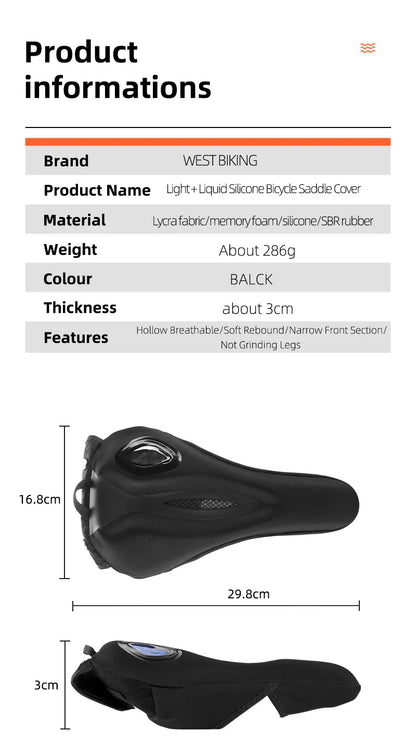 WEST BIKING Saddle Cover with Safety Taillights Comfortable Gel Memory Foam