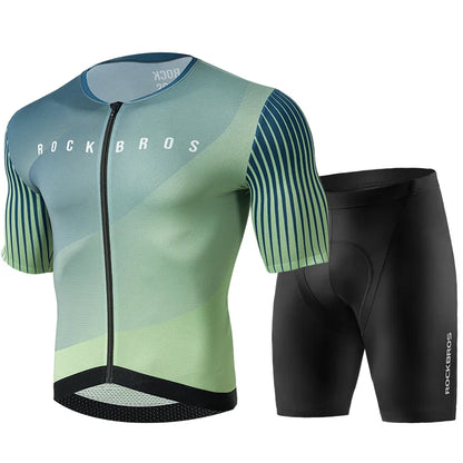 ROCKBROS Men's MTB Cycling Jersey Summer Sportswear Breathable T-Shirt Mountain Bike High-Quality YKK Zipper Short Sleeve GEL Pad