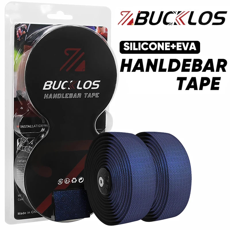 BUCKLOS Silicone EVA Road Bike Handlebar Tape Soft Comfortable Waterproof Non-slip Bicycle Tapes with Adhesive Strip And Bar Plug
