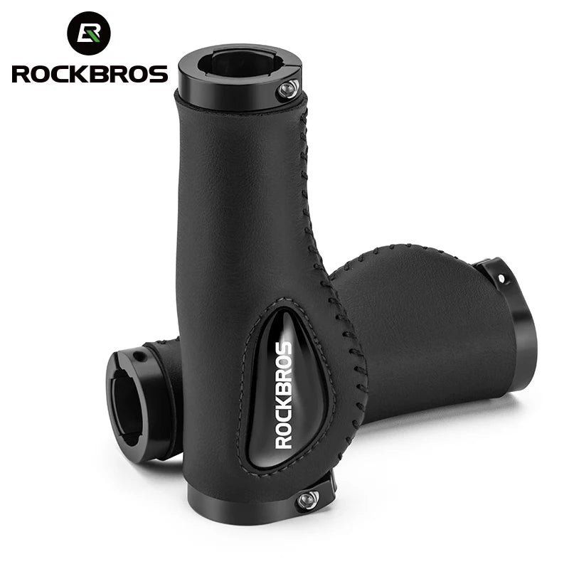 ROCKBROS Cycling Handlebar MTB Bicycle Grips - Anti-skid, Shock-absorbing Soft Rubber Grips