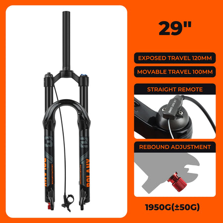 BOLANY MTB Air Suspension Fork 120mm Travel 27.5/29’’ Lightweight Magnesium Alloy Quick Release Front Fork - 29 Damping