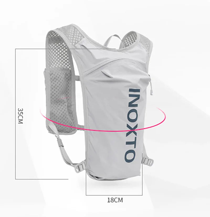 INOXTO 5L Breathable Hydration Vest Lightweight Unisex Running Backpack for Trail Jogging Marathon Hiking, Cycling & Climbing