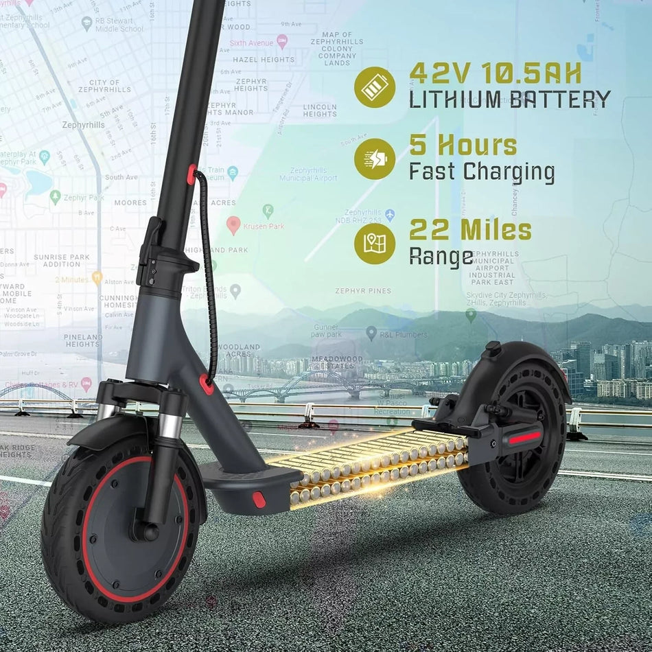 AOVOPRO TMAX 10inch Electric Scooter 500W 22MPH Unisex APP Smart Foldable Scooter with Dual Hydraulic Shock Absorption And Anti-Skid Tires