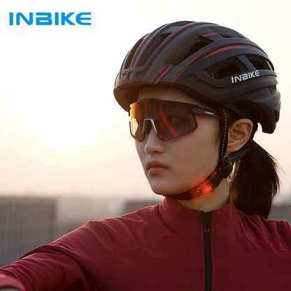 INBIKE Ultralight Men's Bicycle Helmet with Goggles And Taillight for MTB Road Cycling - Adult Integrally-Molded Bike Safety Gear