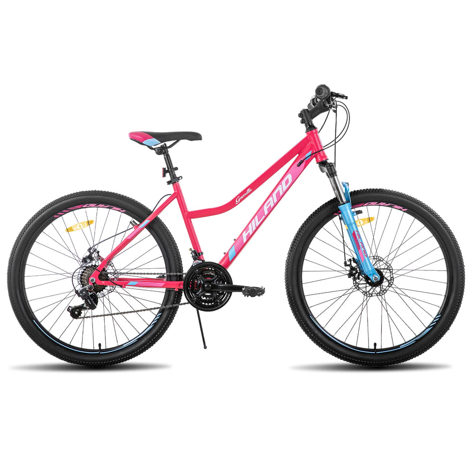 Hiland 26 Inch Womens Mountain Bike, with Step-Through Frame, Shimano 21 Speeds, Suspension Fork, MTB Bicycle for Women Adult