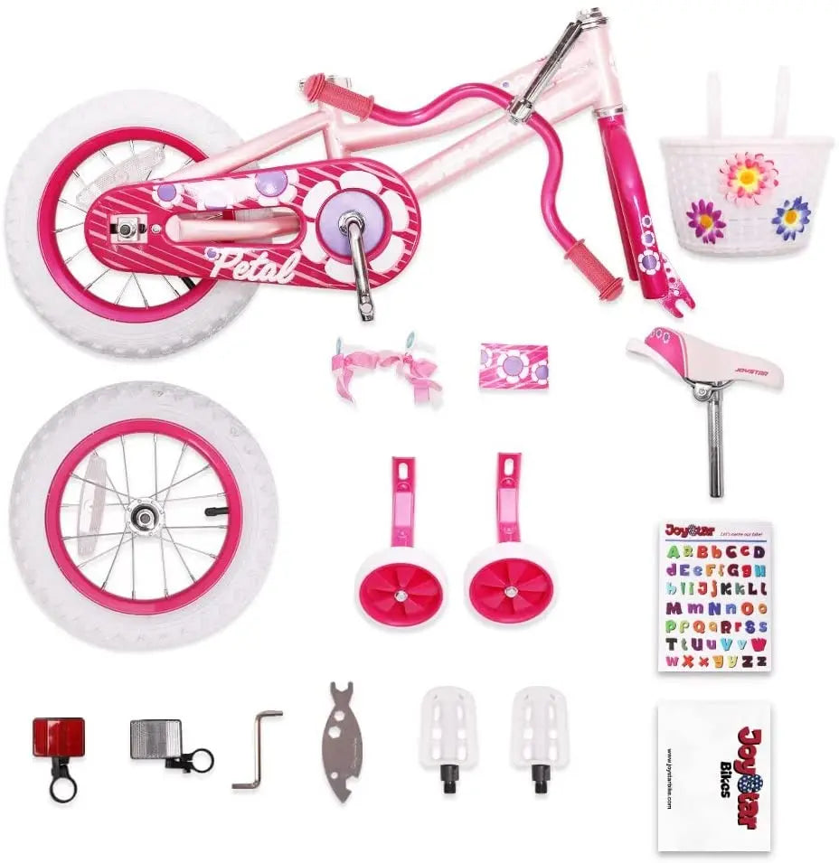 JOYSTAR 12 14 16 Inch Kids Bike with Training Wheels and Basket for 2-7 Years Old Girls