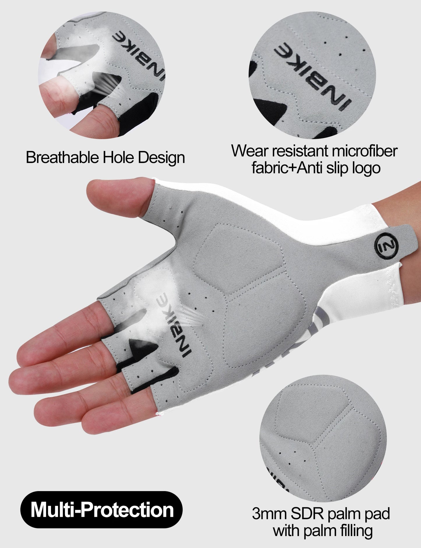 INBIKE Women's Padded Half-Finger Cycling Gloves Summer Shock-Absorbing MTB Bicycle Accessories Road Bike Glove