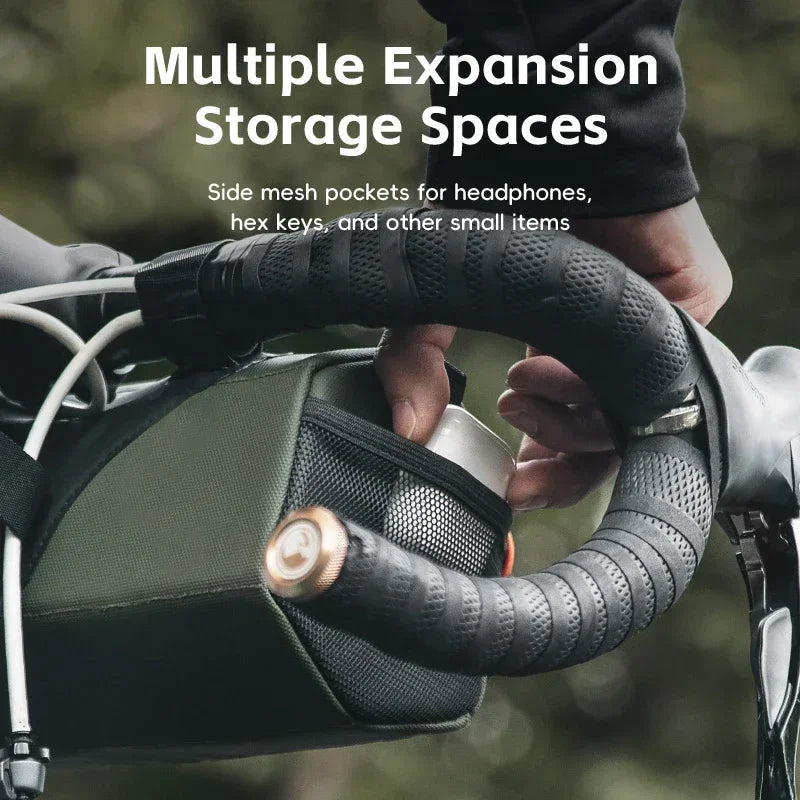 ROCKBROS 2.2L Handlebar Bag – Multifunctional MTB & Road Cycling Bag with Adjustable Shoulder Strap