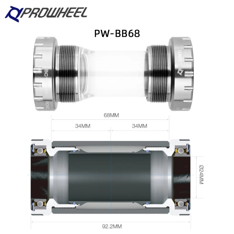 PROWHEEL Road Bike Crankset 9/10/11/12 Speed GXP 34/50T