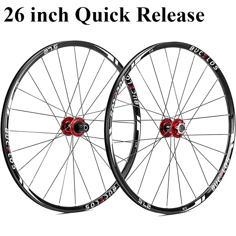 BUCKLOS Carbon MTB Wheelset – 26 / 27.5 / 29 Inch Disc Brake Wheels - 26 inch-QR-1 Pair - Bike Wheelset