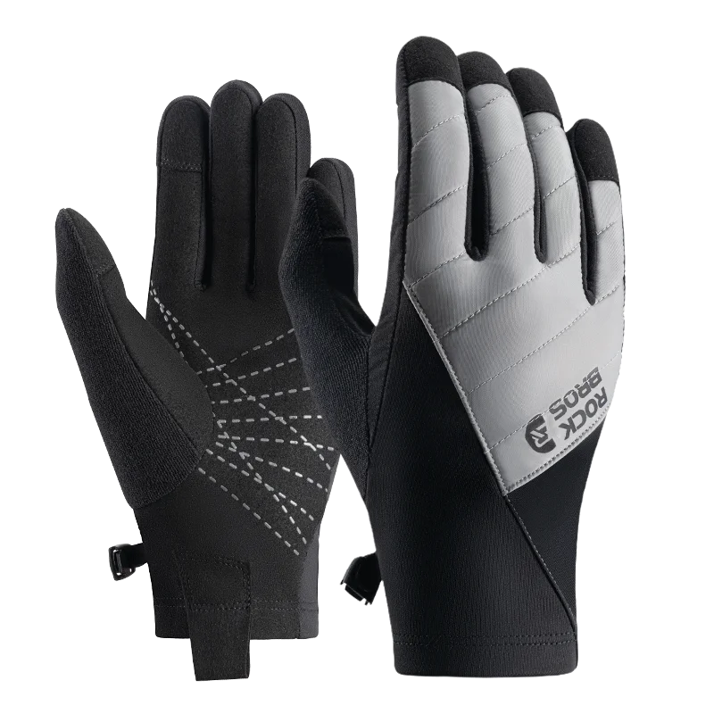 ROCKBROS Bicycle Gloves Breathable Non-slip Cycling Gloves Touch Screen Winter Thermal Warm Full Finger Glove Riding Gloves