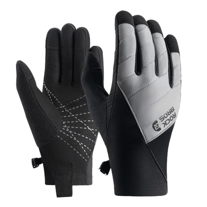 ROCKBROS Bicycle Gloves Breathable Non-slip Cycling Gloves Touch Screen Winter Thermal Warm Full Finger Glove Riding Gloves