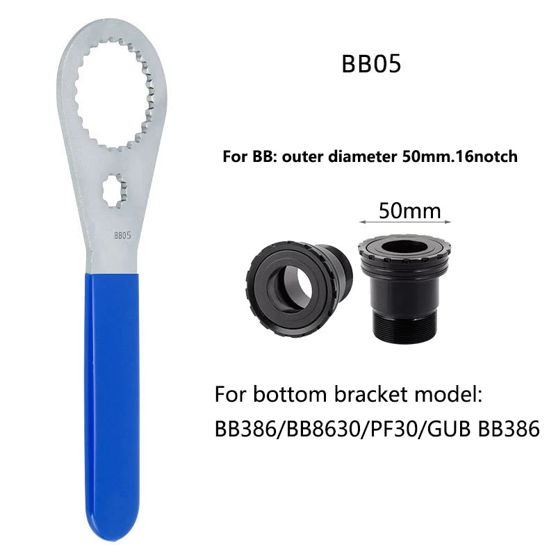 MTB Road Bike Bottom Brackets Wrench Removal Installation Tool BB DUB Spanner 39/40.5/44/46/50mm 16/24 Tooth Bicycle Repair Tool