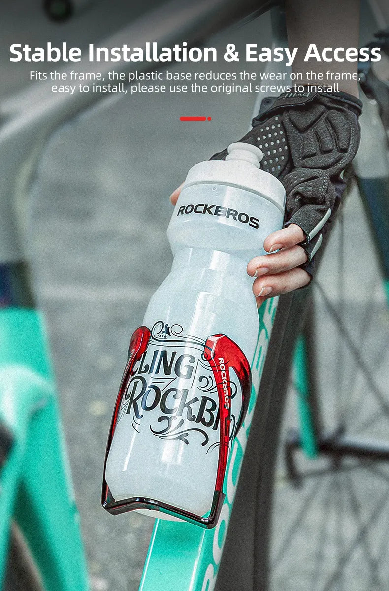 ROCKBROS Bike Water Plastic Bottle 750ml With Holder Cage