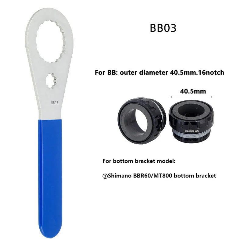 MTB Road Bike Bottom Brackets Wrench Removal Installation Tool BB DUB Spanner 39/40.5/44/46/50mm 16/24 Tooth Bicycle Repair Tool