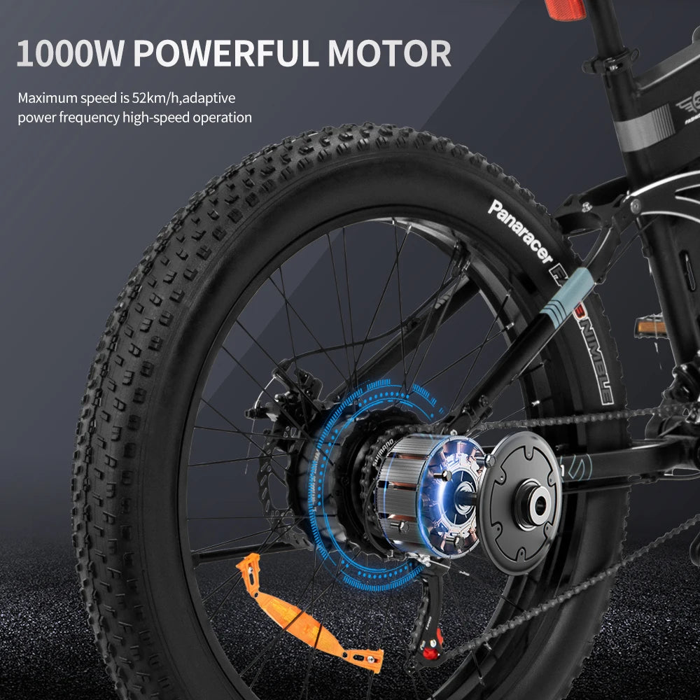 Ridstar Ranger 1000W Electric Bike 21 speed IPX7 Waterproof Fold High Power 26*4.0 For Mountain Road Electric Bicycle EU spot