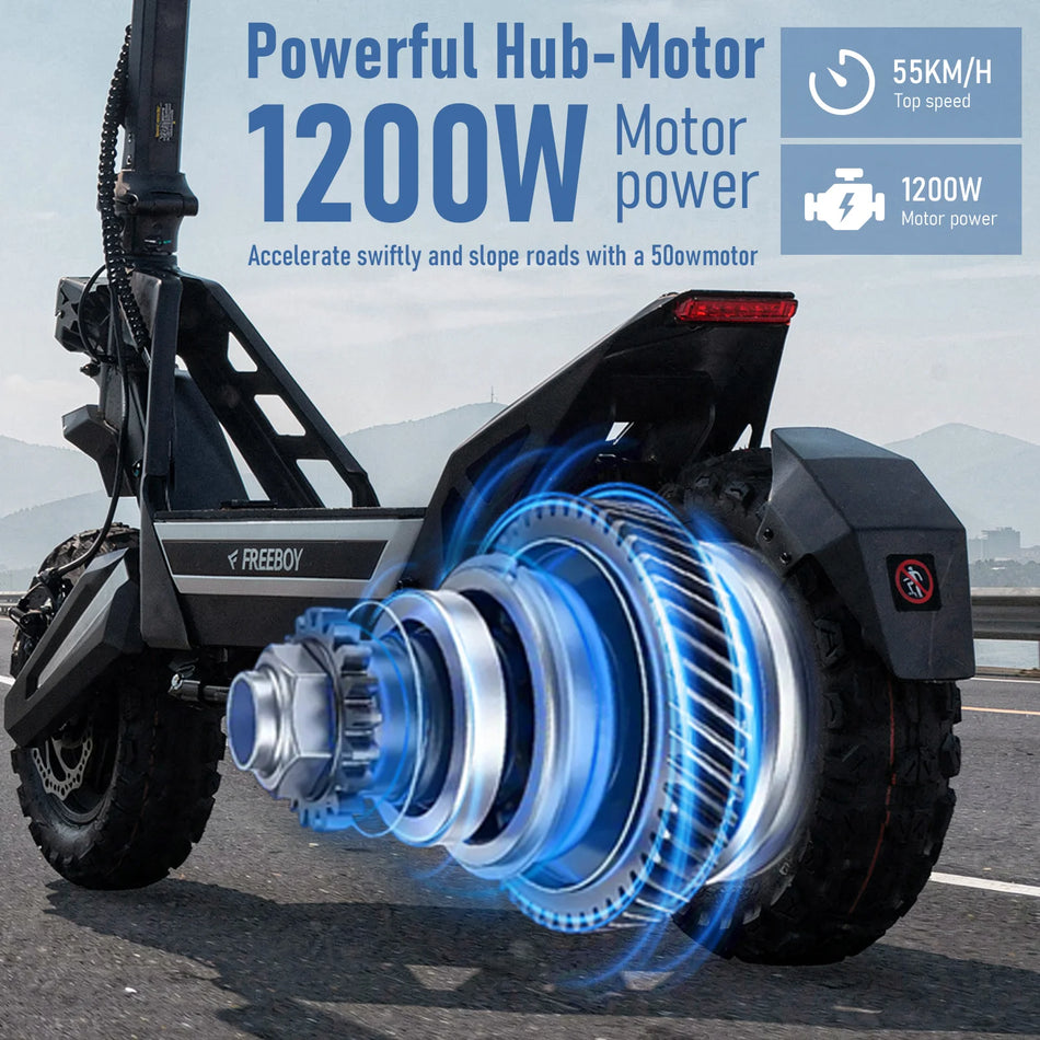 FREEBOY 1200W Electric Scooter – 11" Off-Road Tires