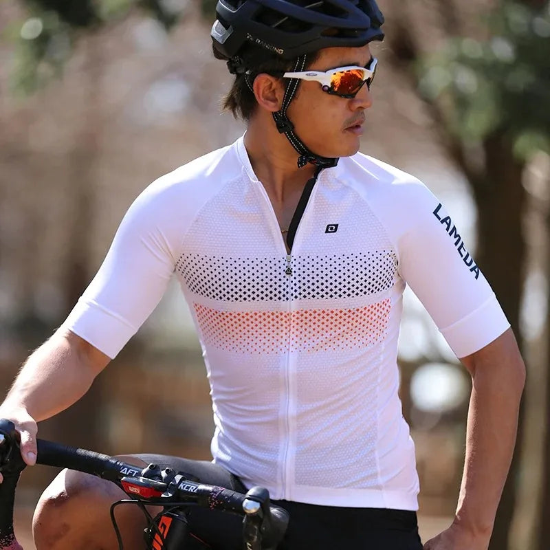 Lameda Pro Cycling Men  Jersey Summer MTB Bike Clothes Breathable Short Sleeve Bicycle Shirt