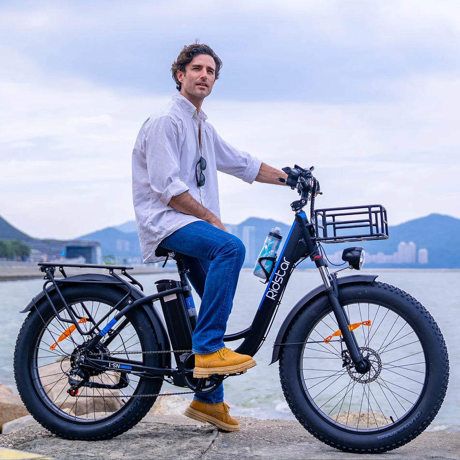 Ridstar MN-26 Electric Bicycle 48V 1500W 20AH Battery 26 Inch Fat Tires Men