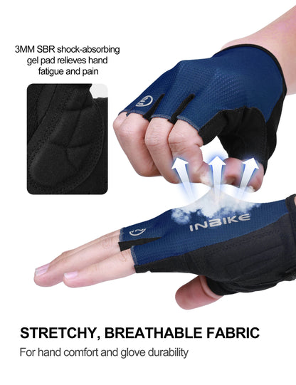 INBIKE Half Finger Cycling Gloves Breathable Shock-Absorption MTB Bicycle Gloves for Men And Women Summer Outdoor Sports Accessories