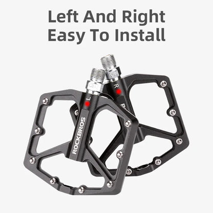 ROCKBROS Mountain Road Bike Flat Pedals 9/16" Sealed Bearing CNC Aluminum Alloy