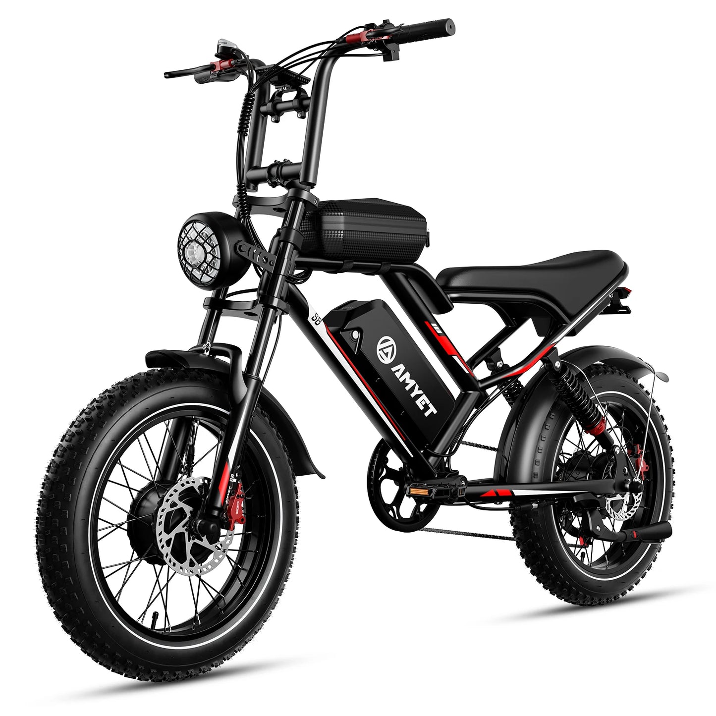 AMYET S8 Adults Electric Bike For Men 2000W Dual Motor Bicycle 48V 25AH Battery 20" Ebike Electric E Bikes Mountain Moped Ebikes