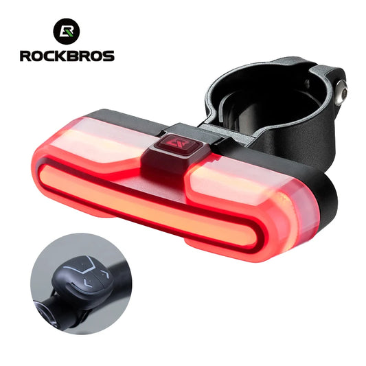 ROCKBROS Bicycle Smart Rear Light Type-C Charging IPX6 Brake Sensor Auto Stop Cycling Taillight Warning Light