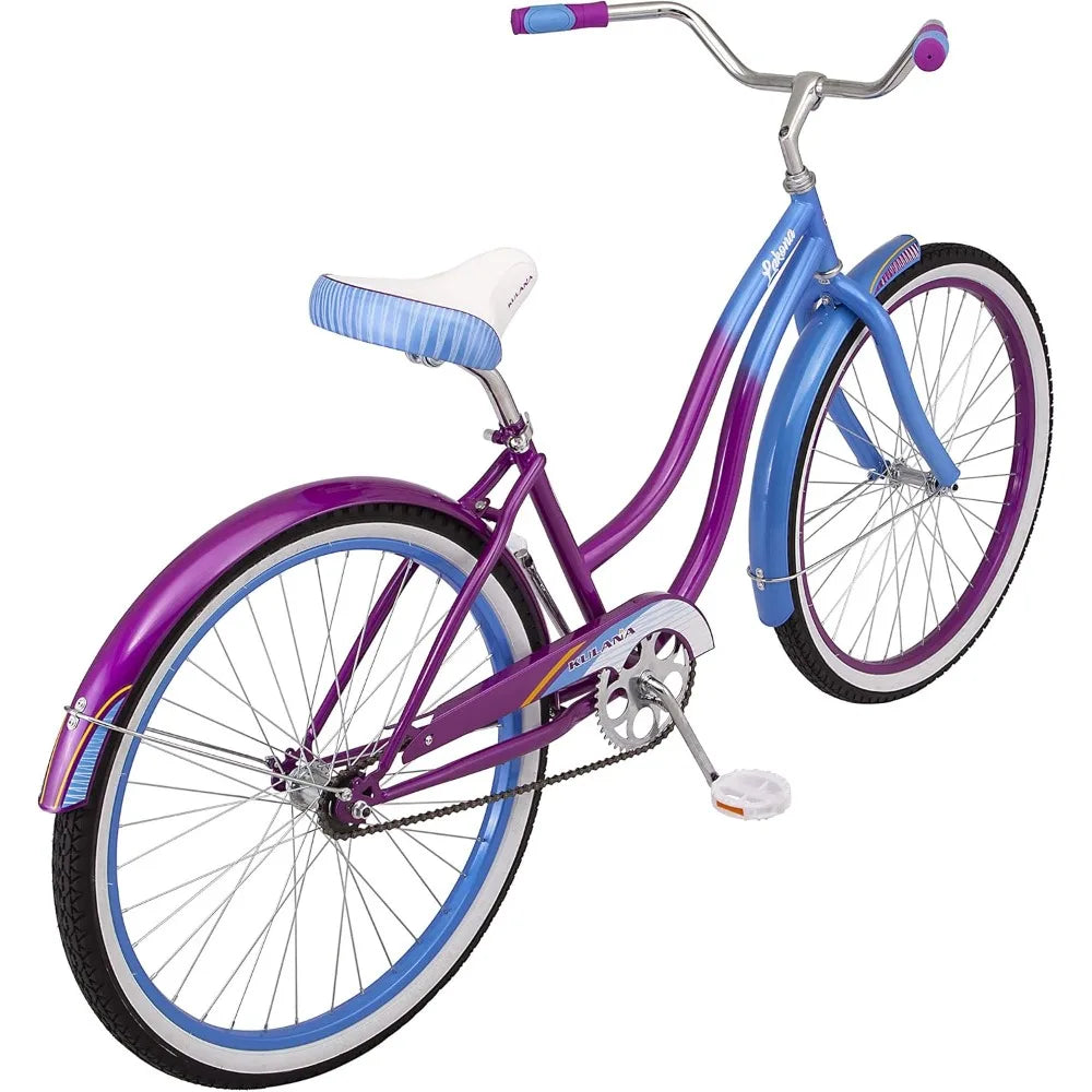 Kulana Youth and Adult Beach Cruiser Bike，26-Inch Wheel Step-Through or Step-Over Frames Single Speed Coaster