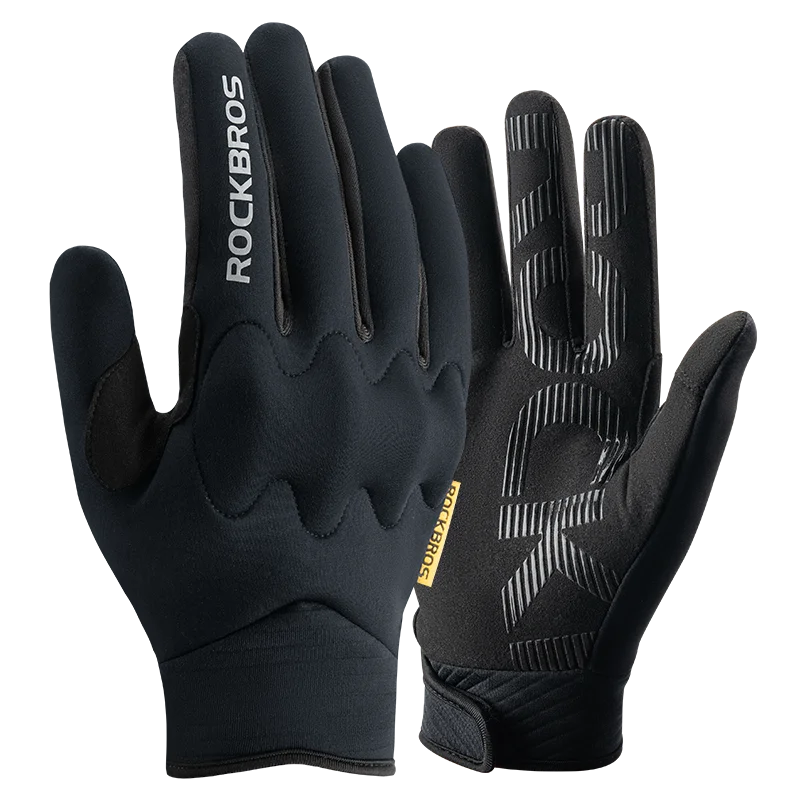 ROCKBROS Winter Gloves Touch screen Windproof Bike Cycling Gloves Full Finger Ski Non-Slip Warm Sports Motorcycle Hiking Gloves