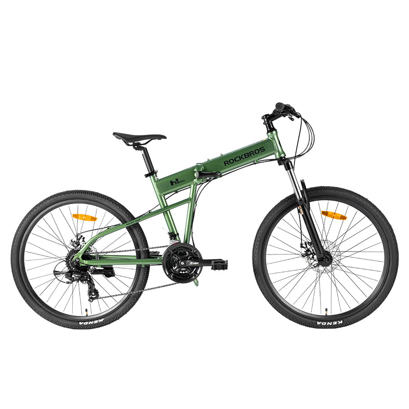 ROCKBROS 26-Inch Folding Mountain Bike – Shimano 24-Speed Aluminum MTB with Suspension Fork