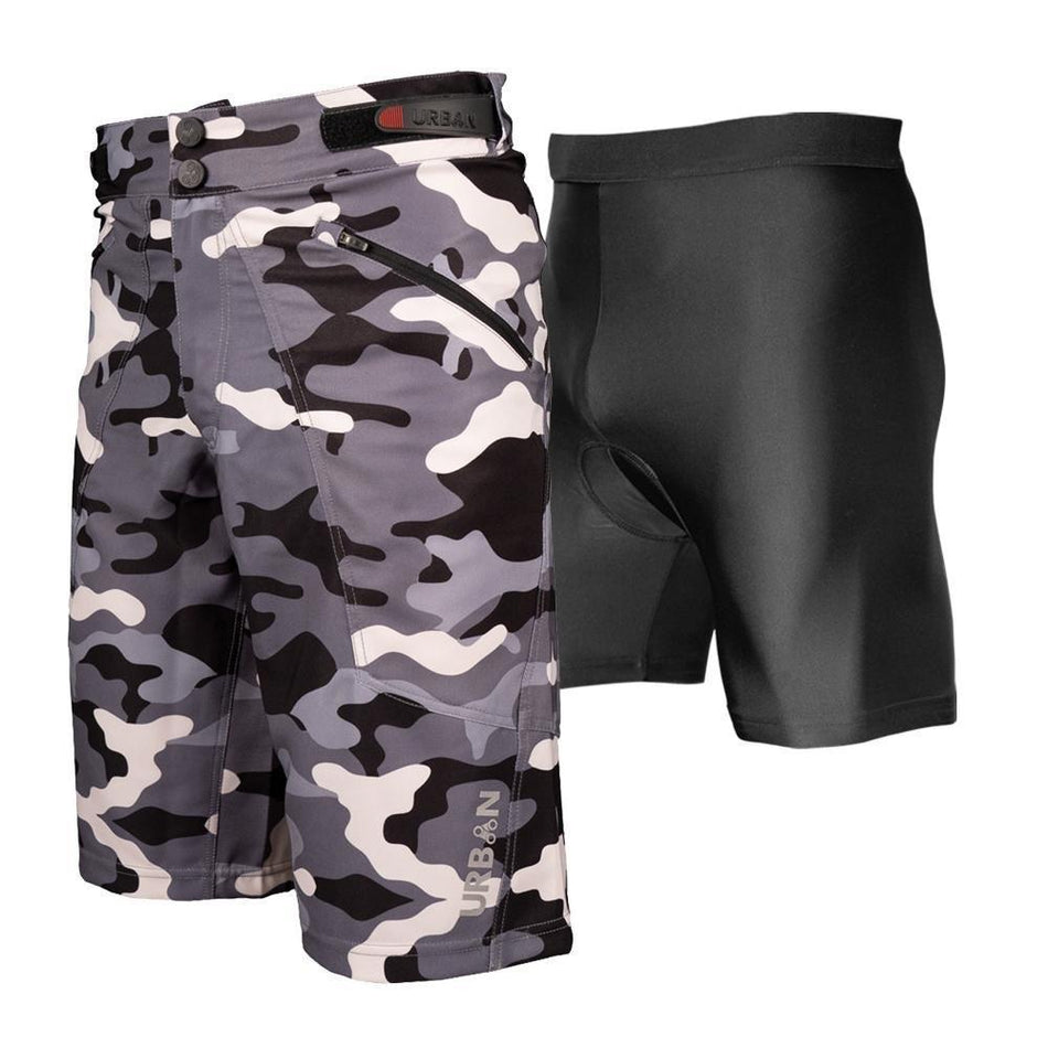 Youth MTB Shorts with Padded Undershorts | Shredder Kid's Camo Mountain Bike Shorts