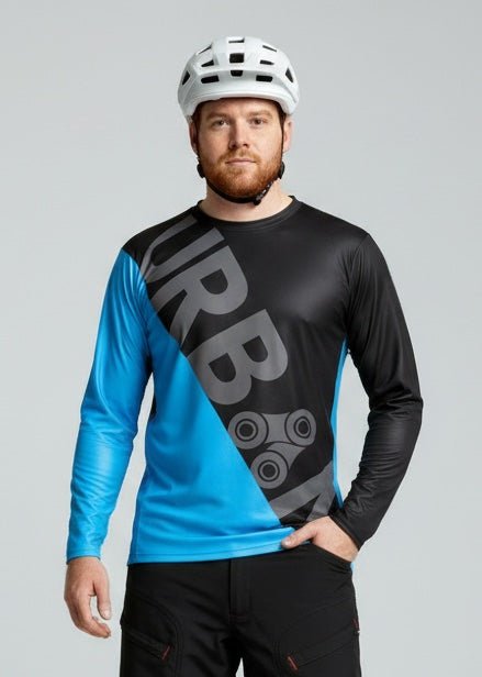 Urban Cycling Men’s TrailBuster Long Sleeve MTB Mountain Bike Cycling Jersey – Performance Fit, Breathable Comfort
